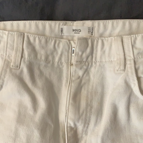 MNG High Rise Straight Fit White Denim Jeans Size 10 - Picture 2 of 3